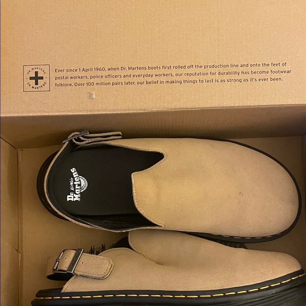 Dr. Martens Beige Slip-On Loafers